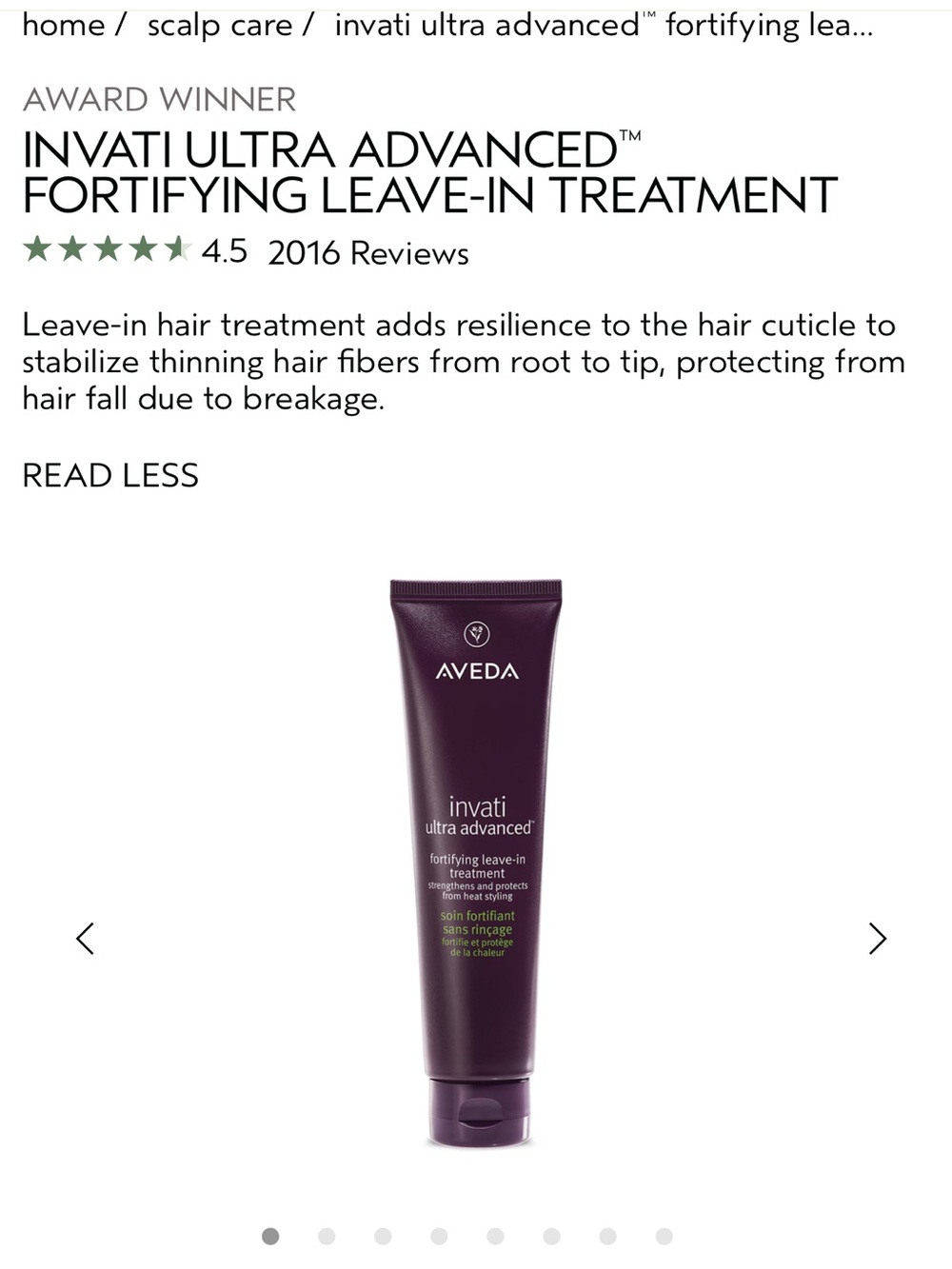 NEW AVEDA INVATI ULTRA ADVANCED FORTIFYING LEAVE-IN TREATMENT - Picture 3 of 4